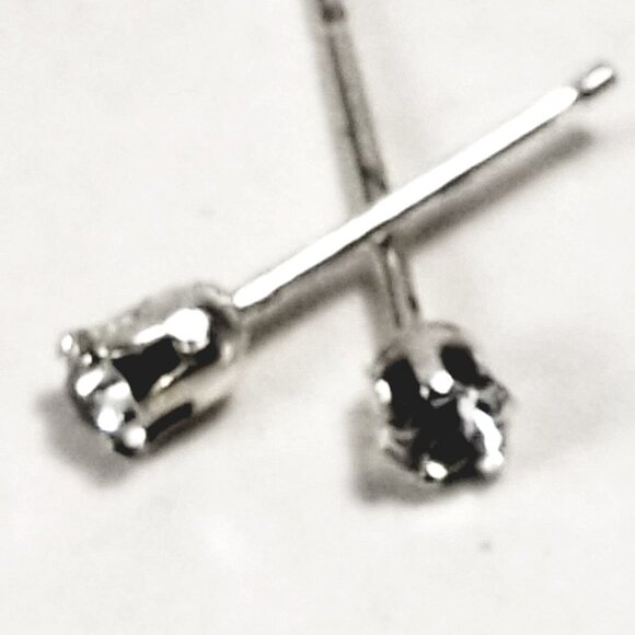 Swarovski Crystal Element - Stlg Silver Overlay Clear Stone "Tiny" Stud Earrings - Picture 5 of 11